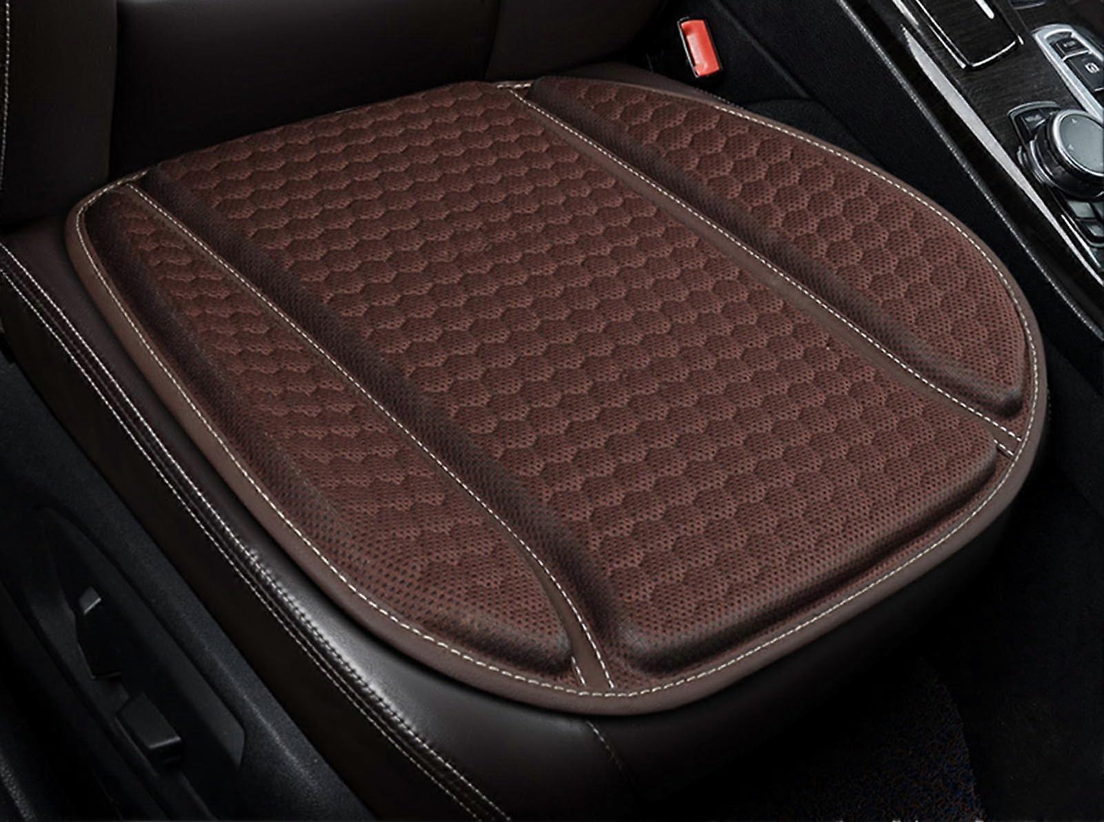Gel Car Seat Cushion with Cooling Honeycomb Design for Pressure Relief and Enhanced Driving View Brown