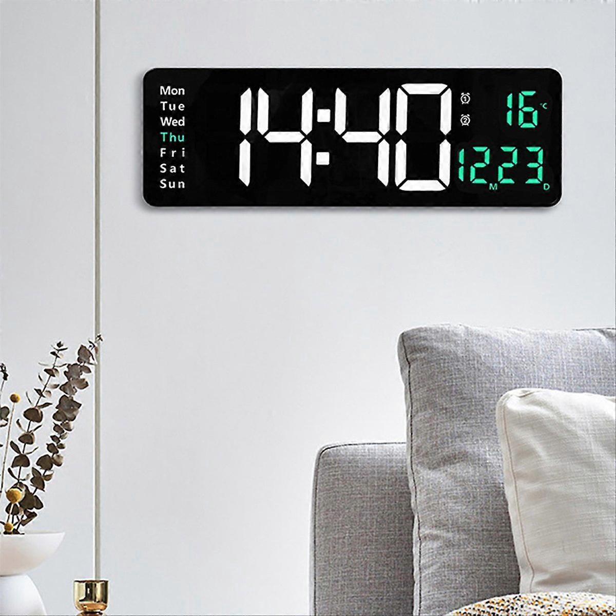 Large Digital Wall Clock Remote Control Temp Date Table Clock