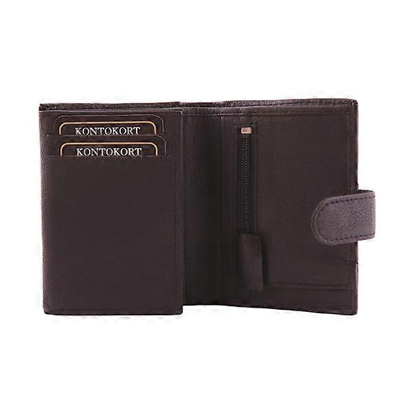 Small leather wallet with strap Black one size