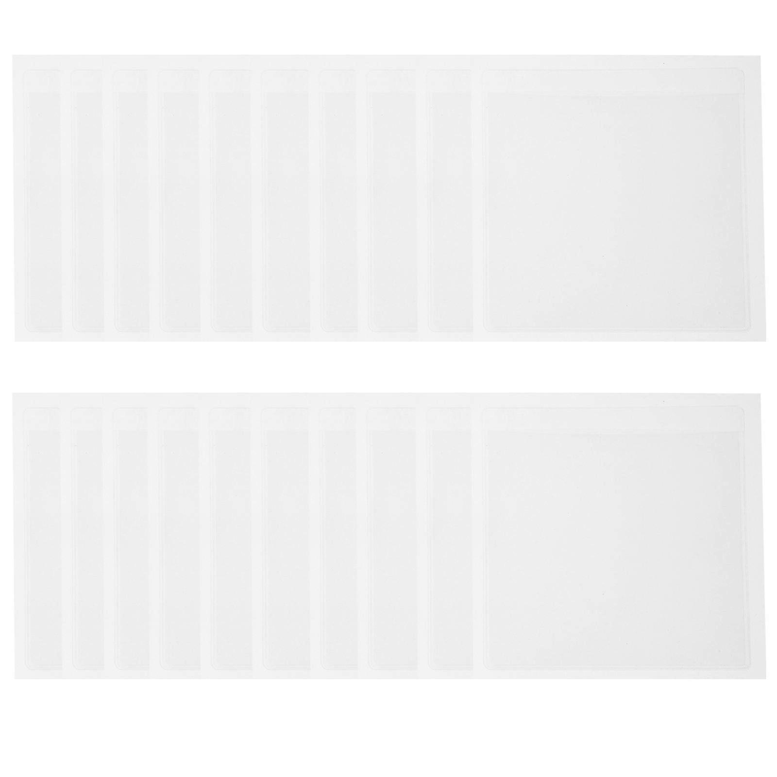 Organizing Card Holders Adhesive Label Pockets Transparent Pocket 20Pcs
