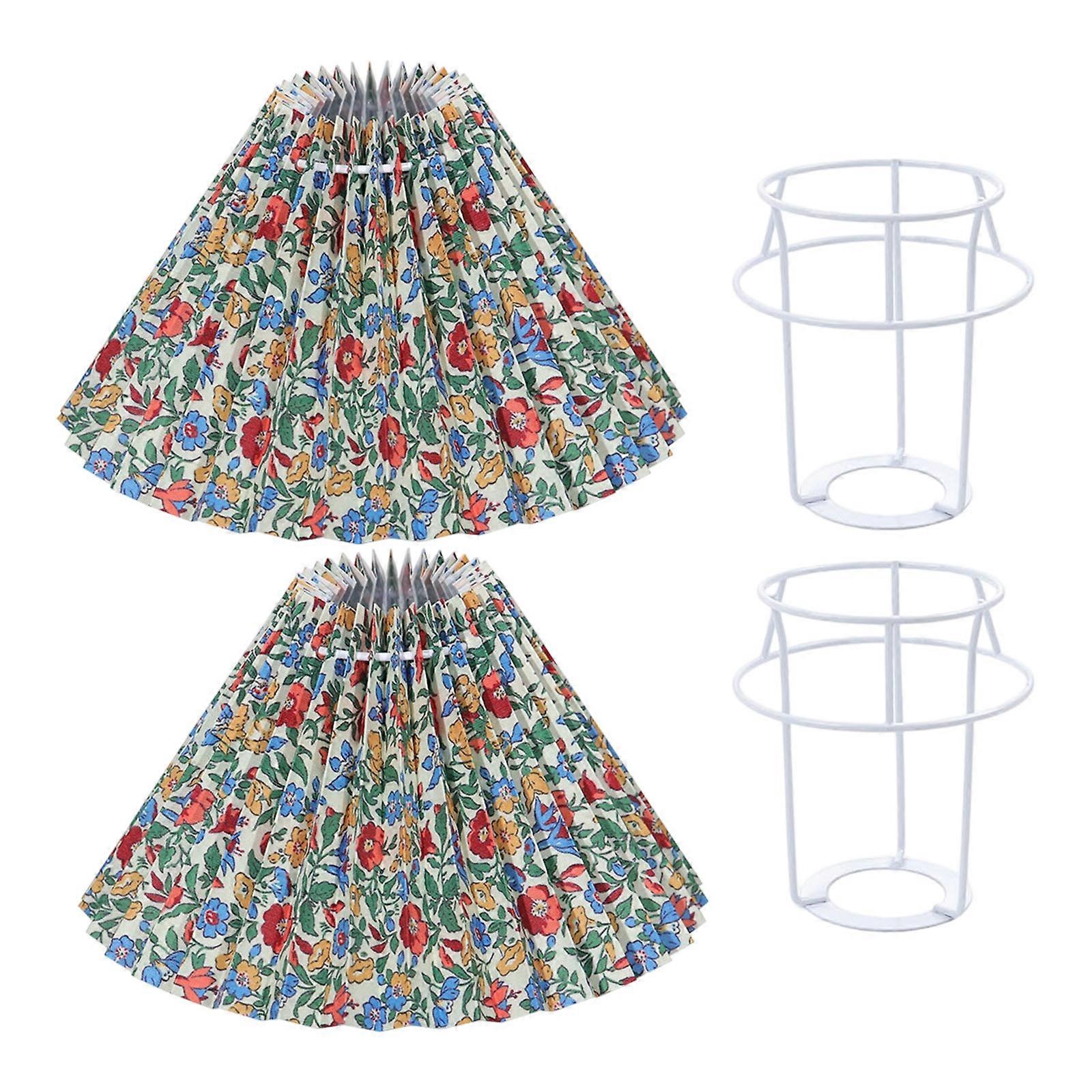 E27 Interface Cloth Flower Pattern Lampshades Wall Light Cover Table Light Shade Modern Decorative Lighting Accessories Multicolor