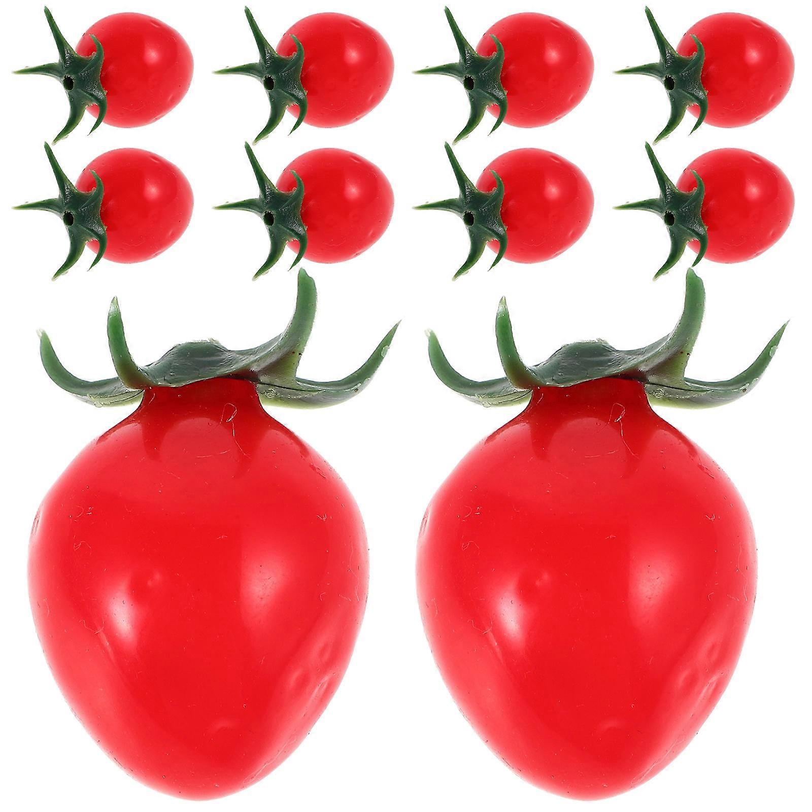 Artificial Decorative Fruit Mini Tomatoes for Home Decor 10Pcs Realistic Cherry Tomatoes