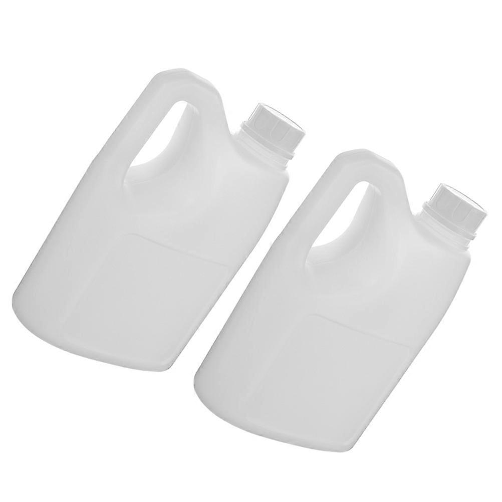 2Pcs Plastic Juice Bottle for Storage with Handle and Leak-Proof Lid White