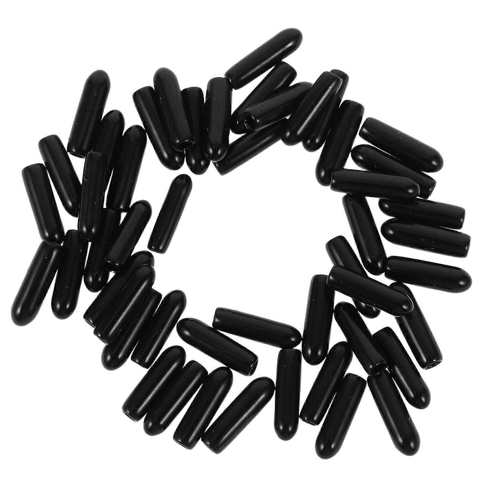 Black Rubber End Caps Designed for Screw Thread Protection 50Pcs Set