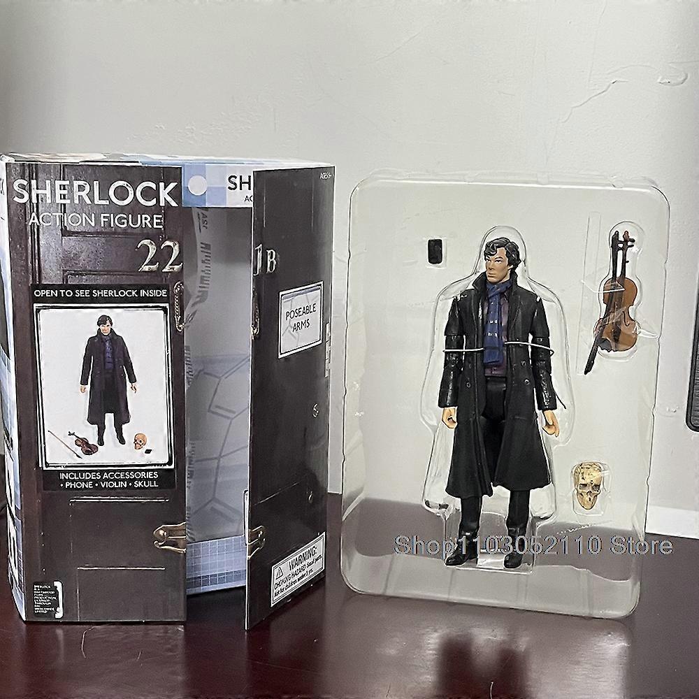 Holmes 221B Detective Sherlock Action Figure Toys Benedict Cumberbatch with Phone Collection Model Birthday Gift  Doll