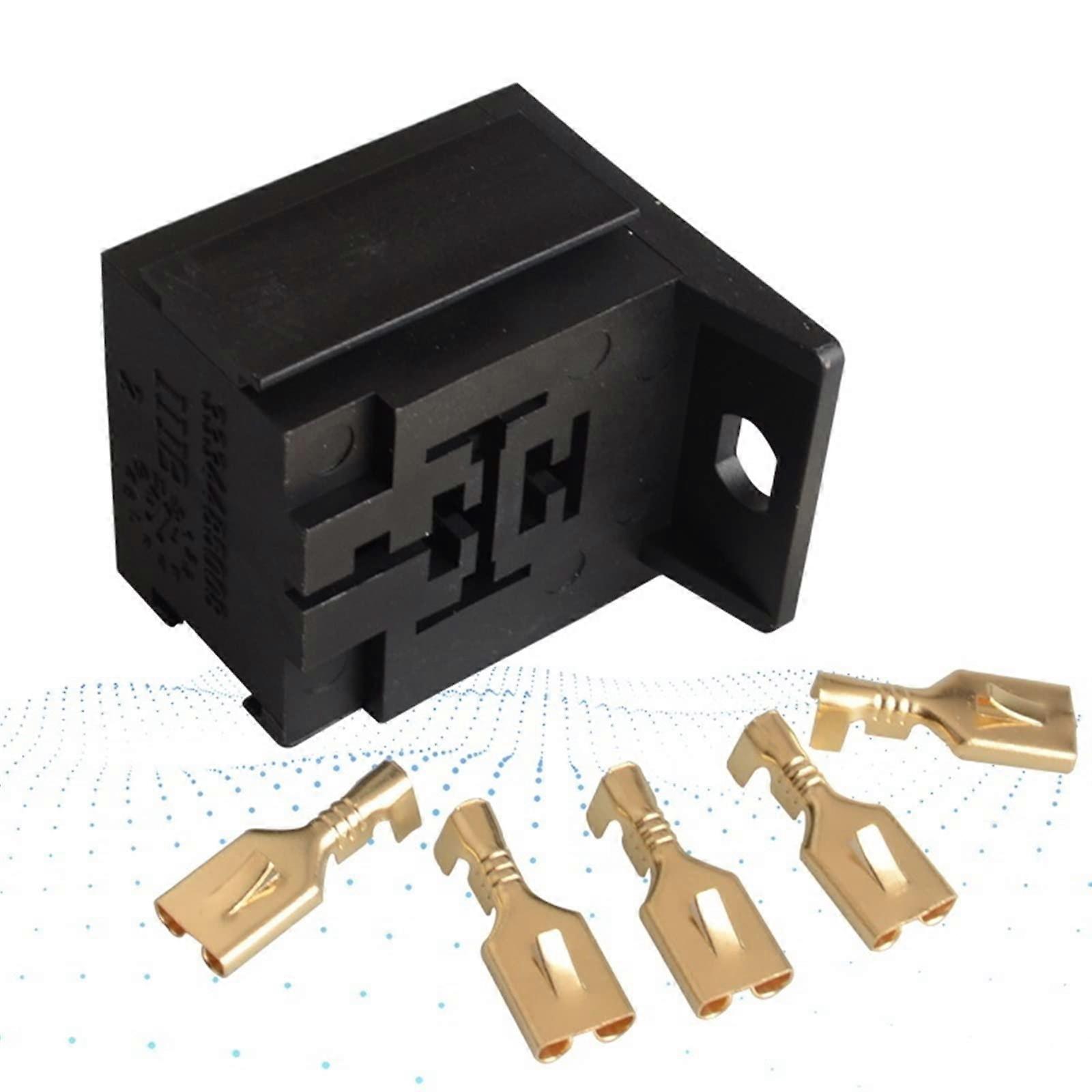 40A 5 Pin Car Relay Socket with 6.3mm Terminals for Universal Automotive Relay Holder