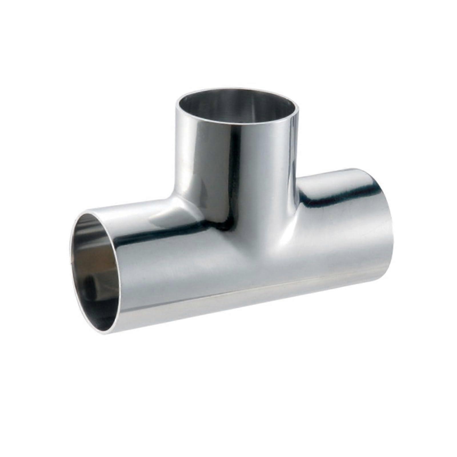 304 Stainless Steel Welded Equal Diameter Tee 16-1.5 Inner Outer Polished Stamping Bright Finish Pipe Fitting