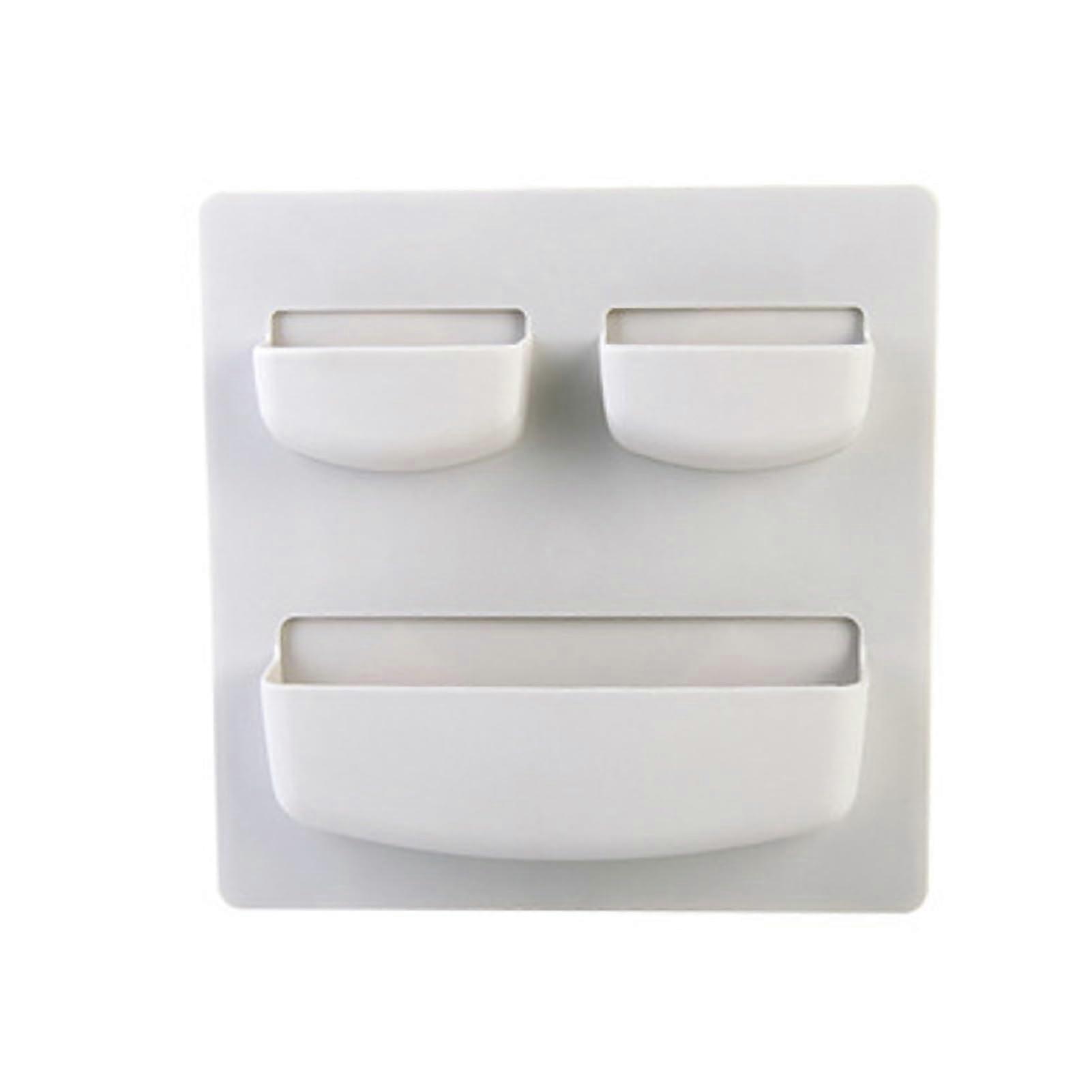 Wall Mounted Storage Rack Bathroom Organizer Shelf SpaceSaving Design Easy Install Light Gray 21.5cm