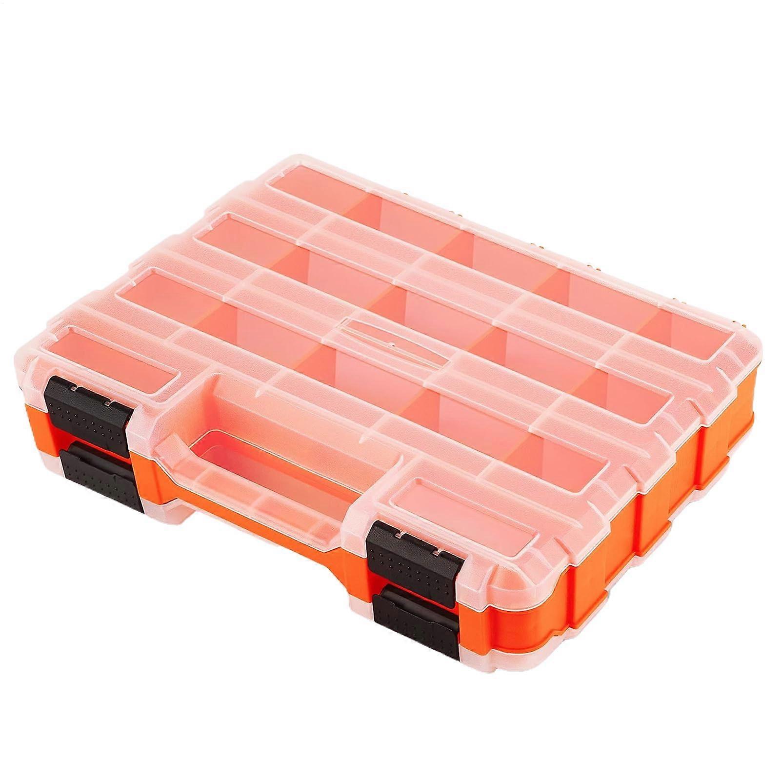 Tool Organizer DoubleSided 34 Compartment Storage Box for Small Parts Hardware and Accessories