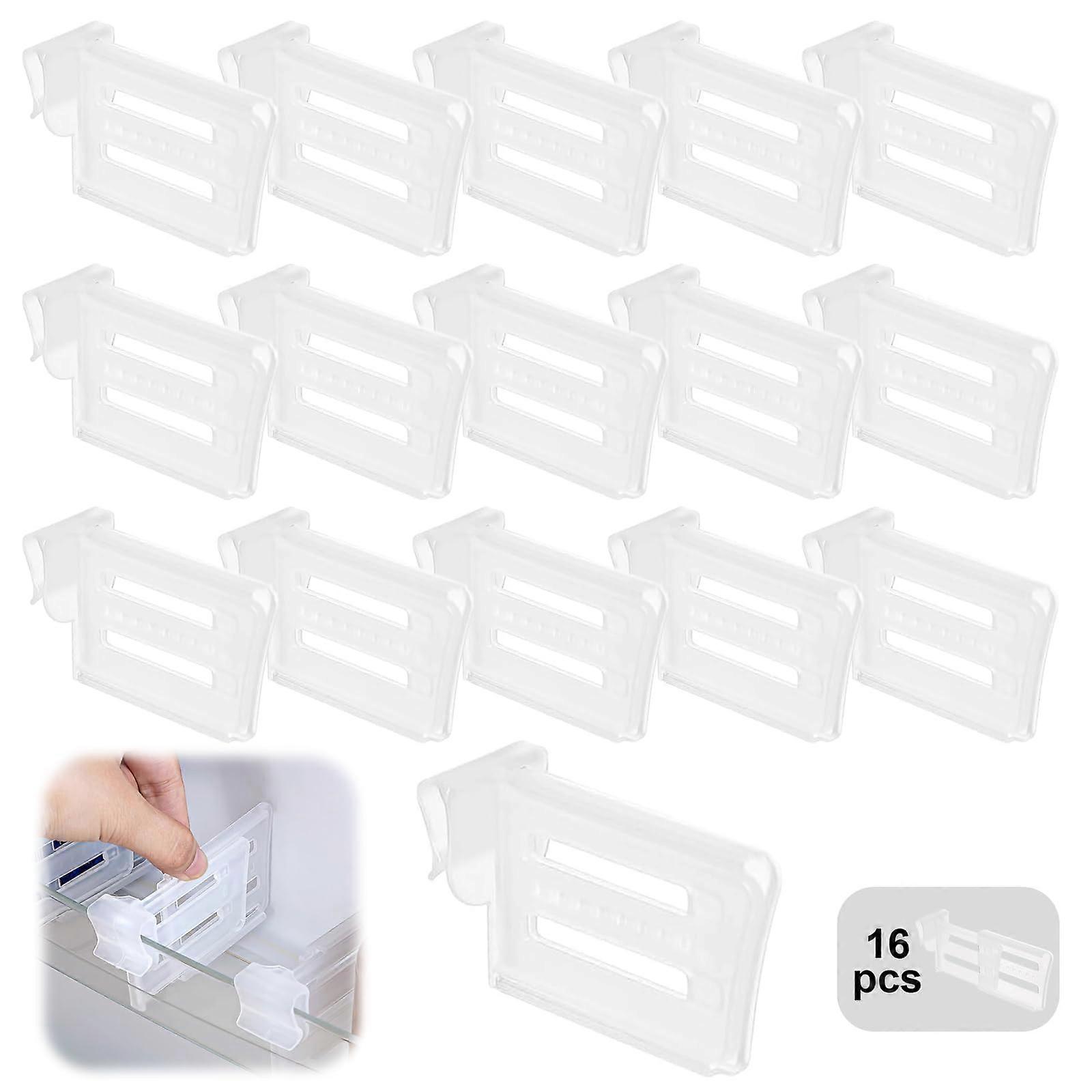 Pack of 16 Adjustable Fridge Organizers, Expandable Refrigerator Dividers for Door and Shelf Storage