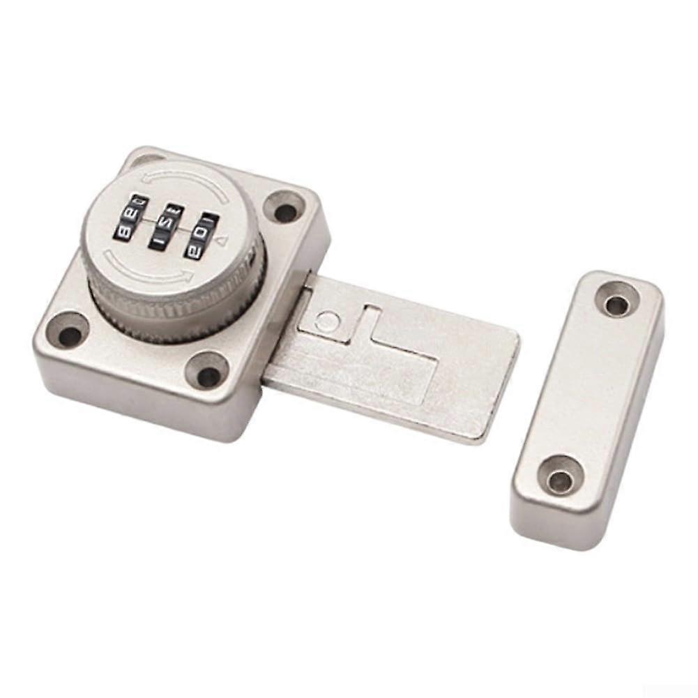 Door Bolt Lock with Extended Tongue Zinc Alloy, Keyless Password Combination Security Lock Silver