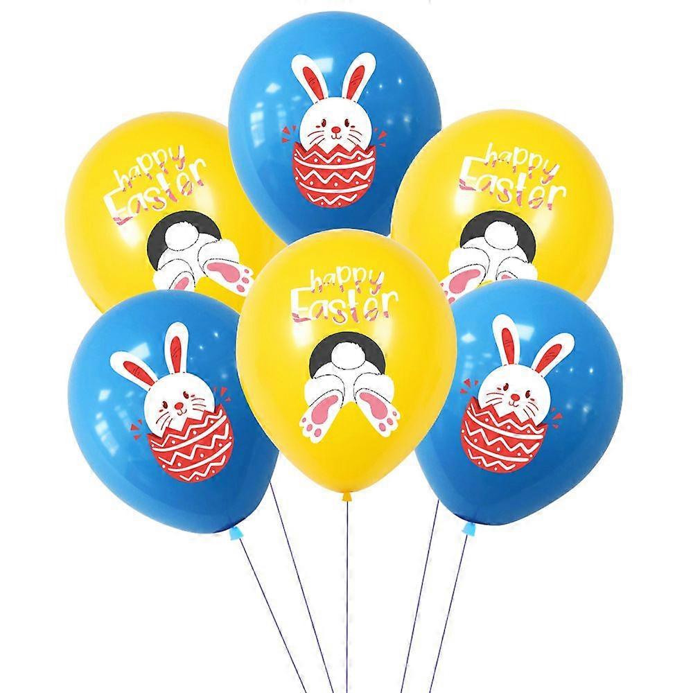 12 Inch Easter Egg and Bunny Printed Latex Balloons Set