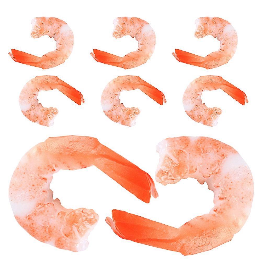 Shrimp Decor Ornaments for Home Party Decor Artificial PVC Red Shrimp Models 8pcs