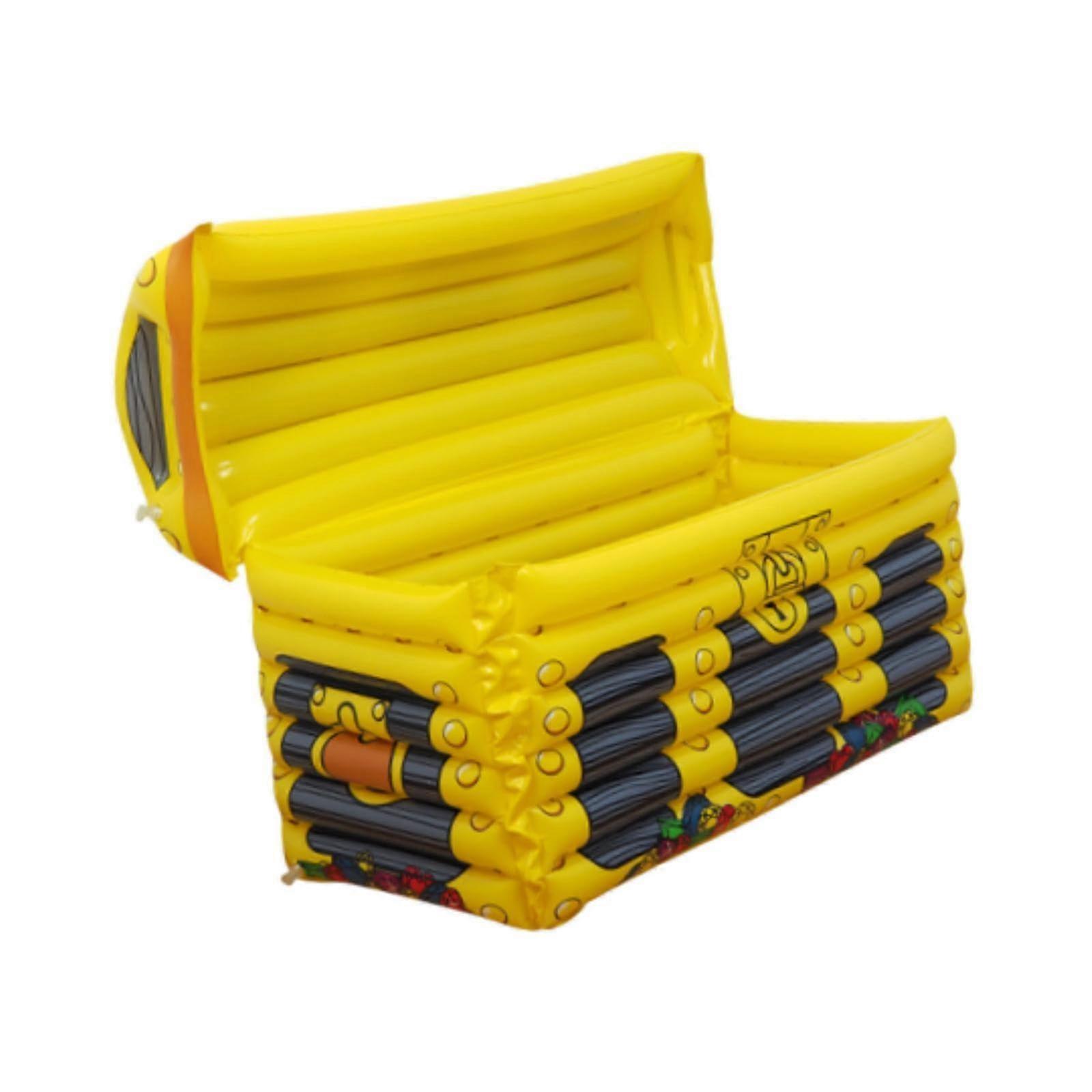 Inflatable Treasure Chest Cooler Keeps Drinks Ice Cold Large PVC Ice Chest for Pool Parties