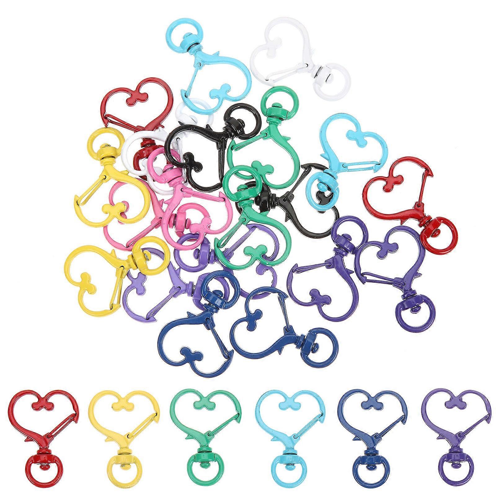 Keychain Clip Metal Spring Snap Heart for DIY Making 20Pcs Kit Set