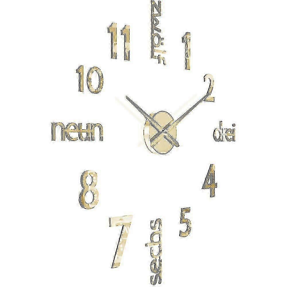 25-26 Elegant Large Diy Frameless 3d Mirror Surface Effect Wall Clock