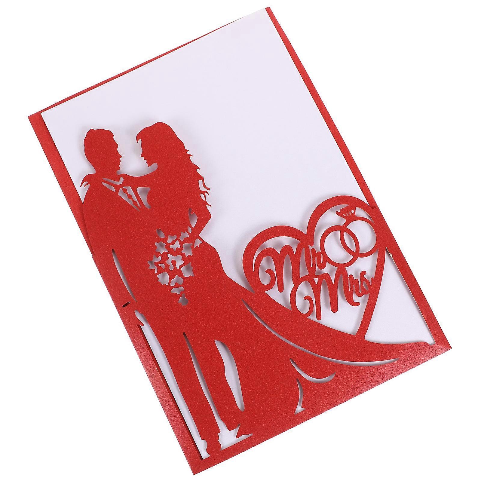 Creative Wedding Invitation Cards for Wedding 10Pcs Red Paper Material