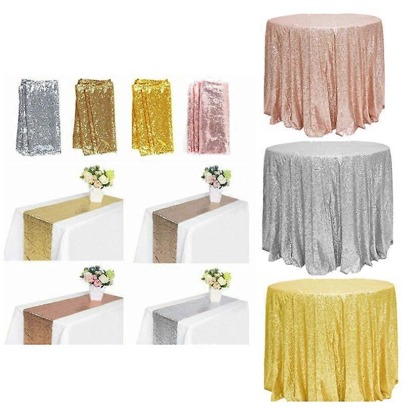 Stylish Table Runner Paillette Table Cloth for Decoration Golden