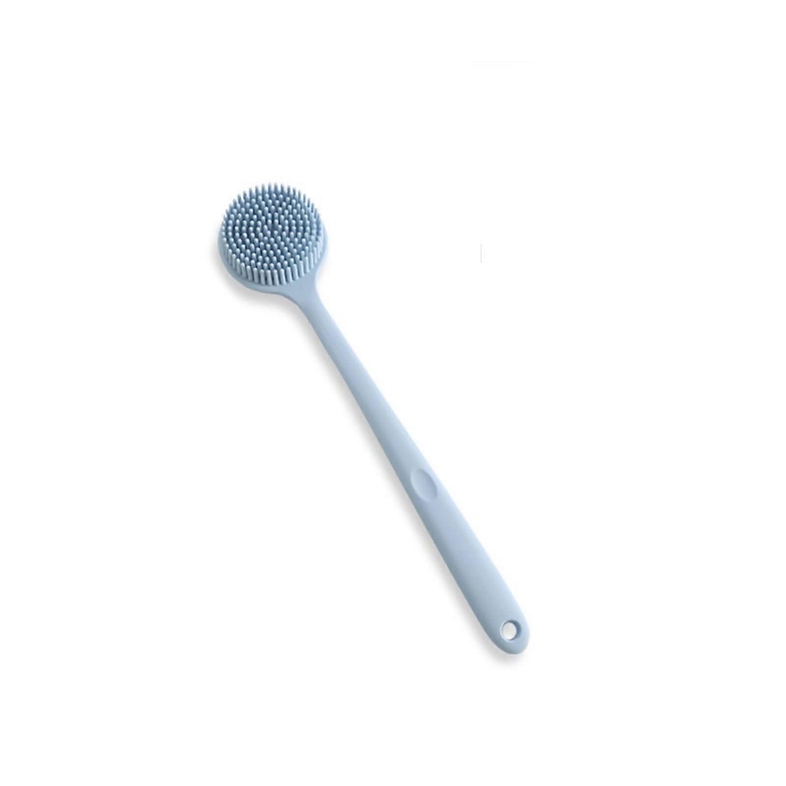 Bath Brush with Long Handle DoubleSided Soft Bristle Body Scrubber for Back Cleaning Blue