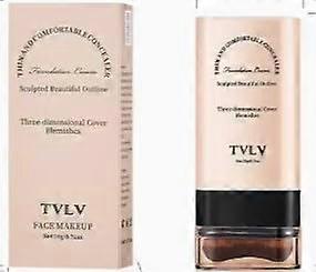 2in1 Waterproof Foundation Stick with Brush, Full Coverage Concealer for Light Beige Skin