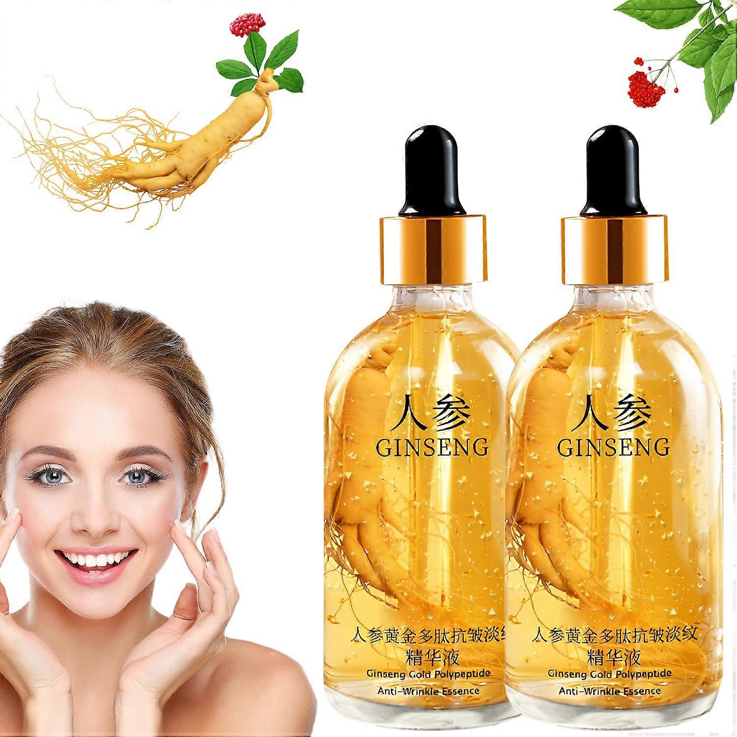 Ginseng Face Serum AntiWrinkle Moisturizing Essence with Polypeptides for Face and Neck 2pcs