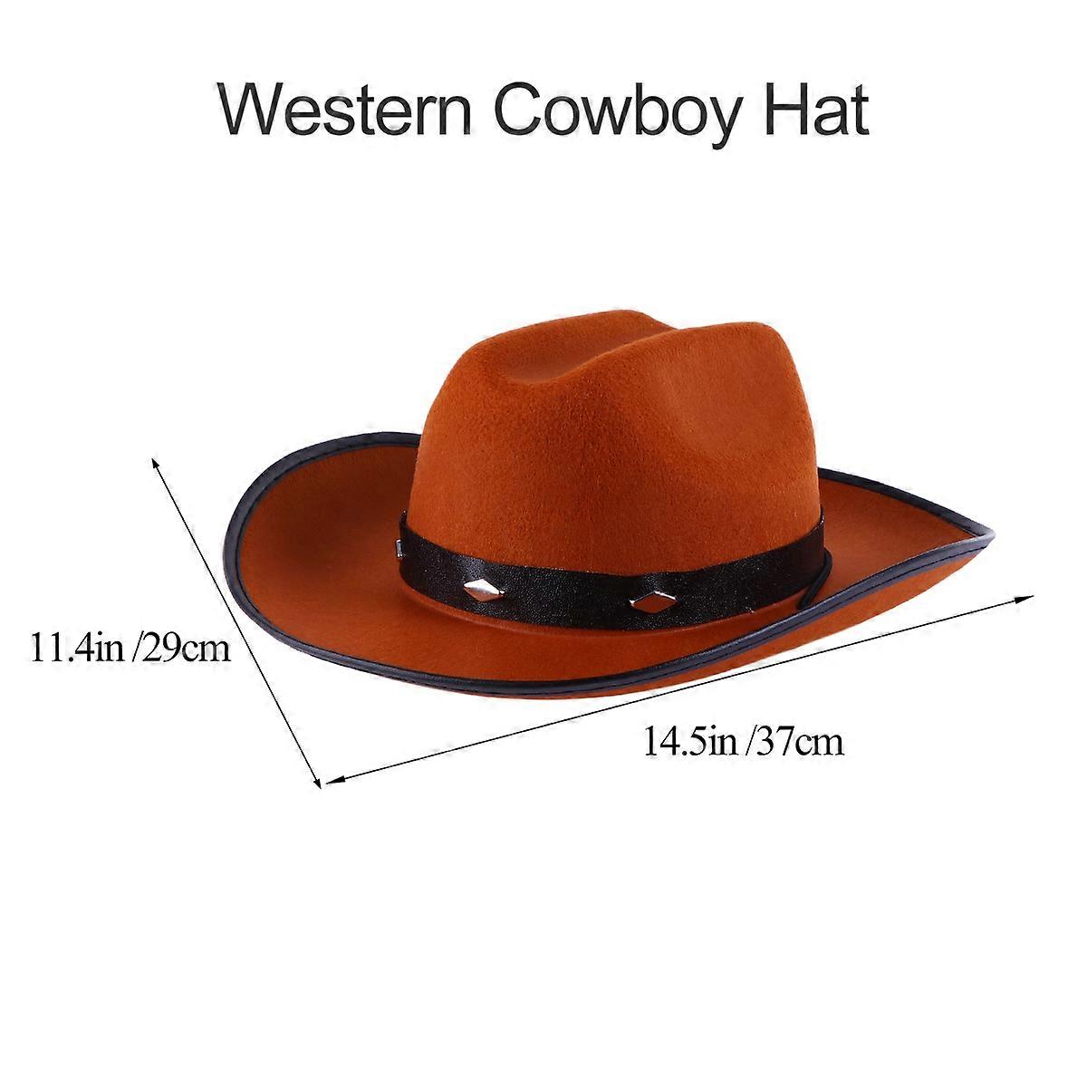 Khaki Western Cowboy Hat for Adults with Five Nails 2Pcs Set
