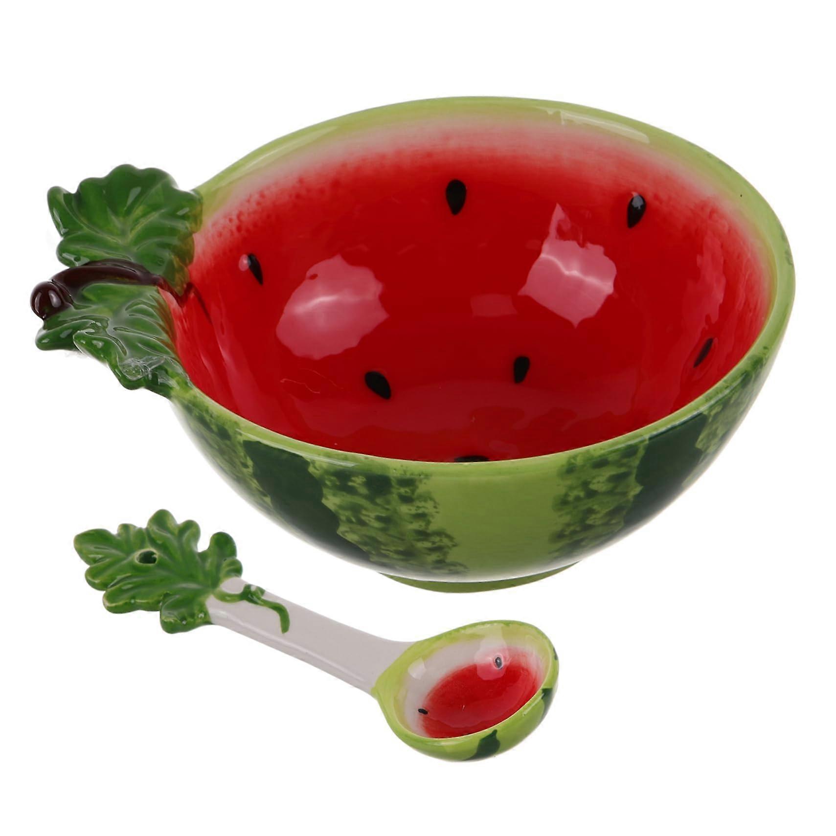 Ceramic Salad Bowl Set 2Piece Creative Lemon Fruit Shape Easy Clean Decorative Dessert Serving Bowls