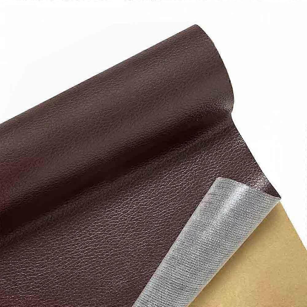 Dark Brown Leather  Patch 10x10in SelfAdhesive Waterproof for Sofa Couch Car Seats