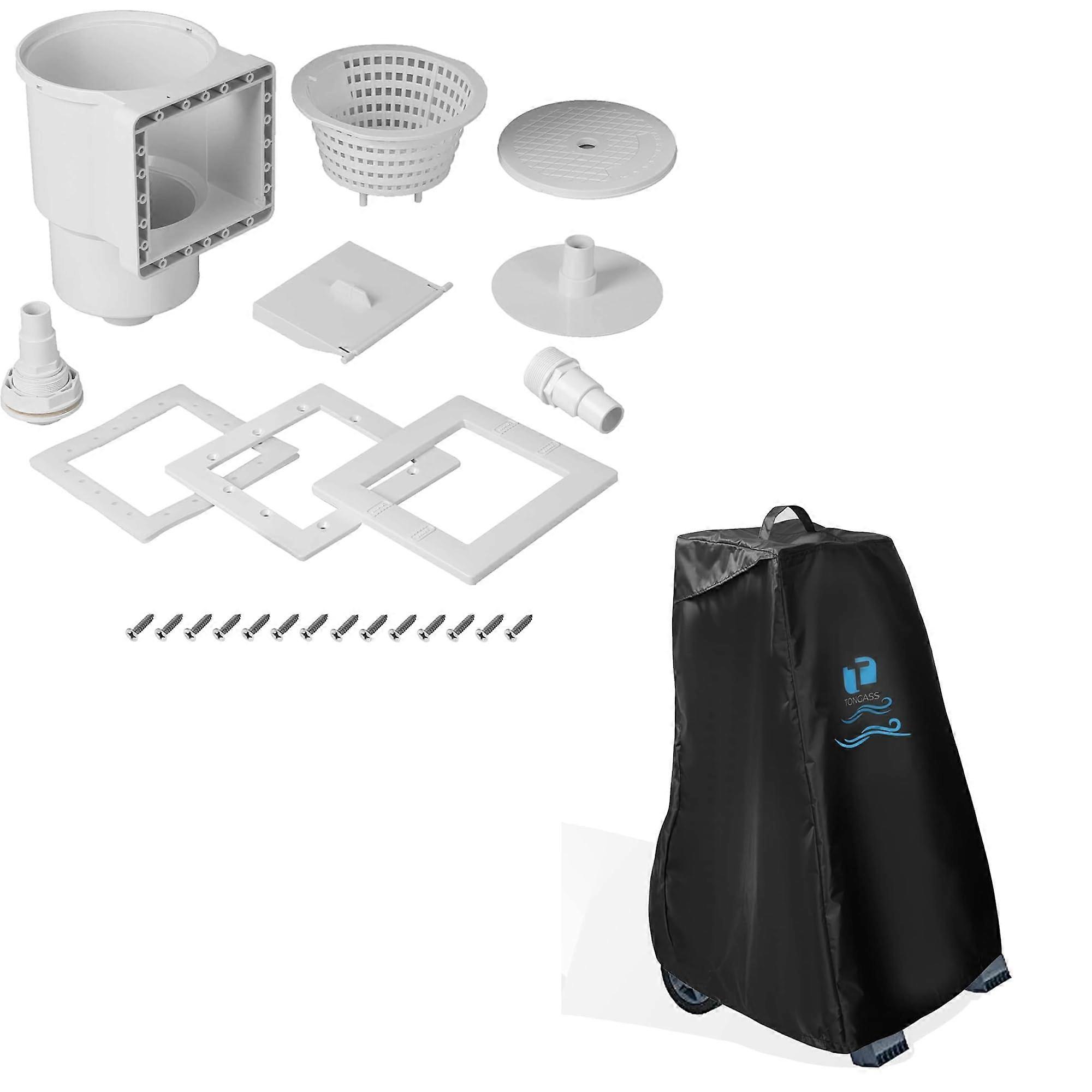 Universal Above Ground Pool Skimmer Replacement Kit with Basket and Hardware, White