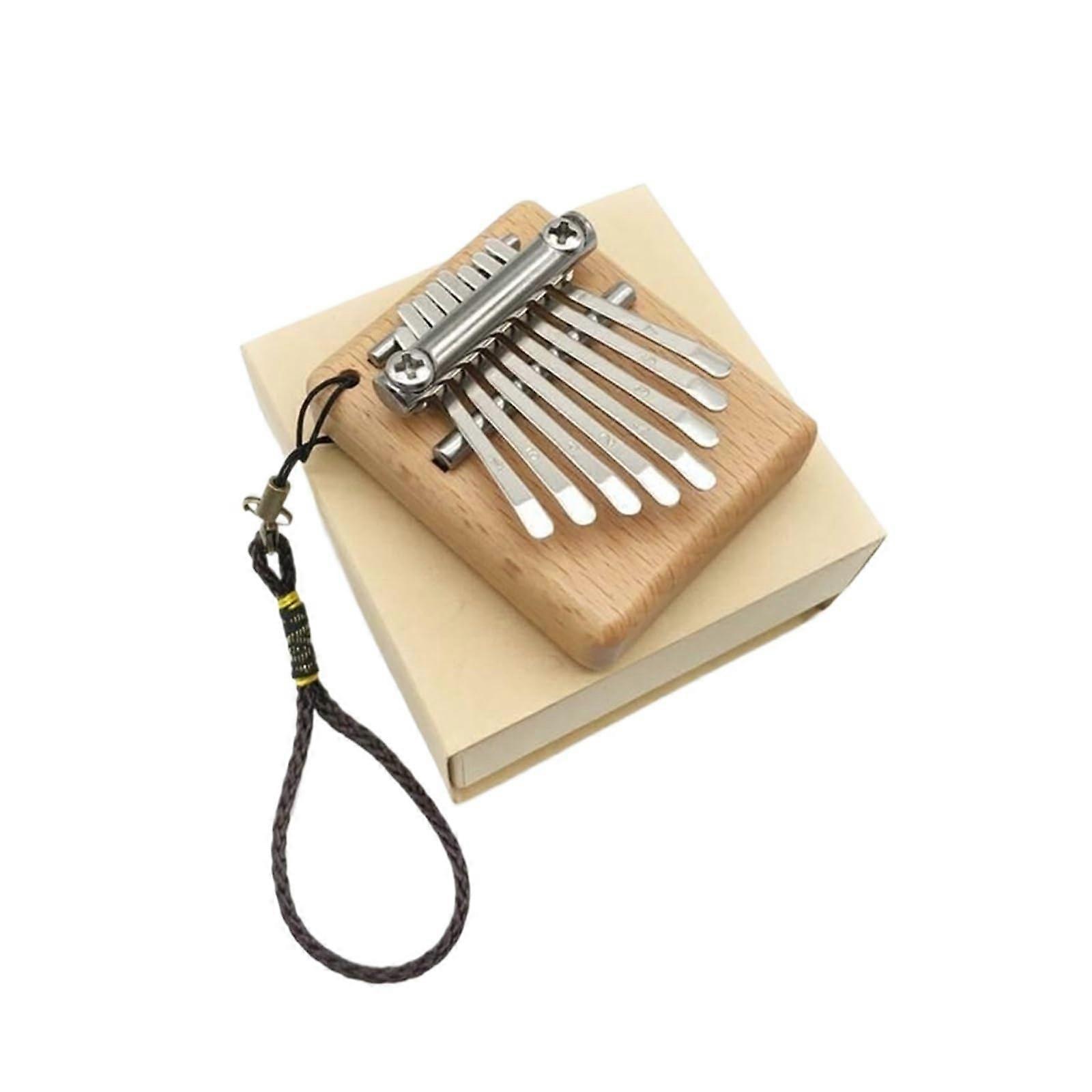 Kalimba Thumb Piano 8 Note Mini Solid Wood with Engraved Notes for Beginners