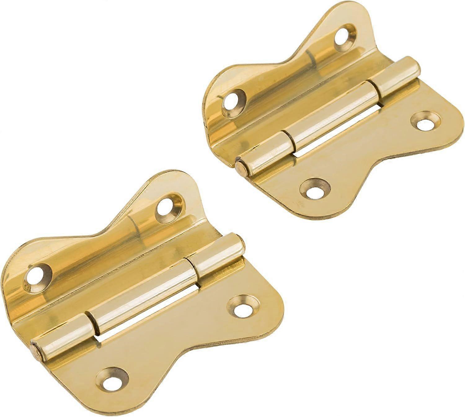 Large Solid Brass Offset Hoosier Type Butterfly Cabinet Hinges | 1 Pair/Pack |