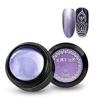 Mirror Effect Nail Powder Color 06 Metallic 3D Line Ripple UV Gel Nail Art Decoration