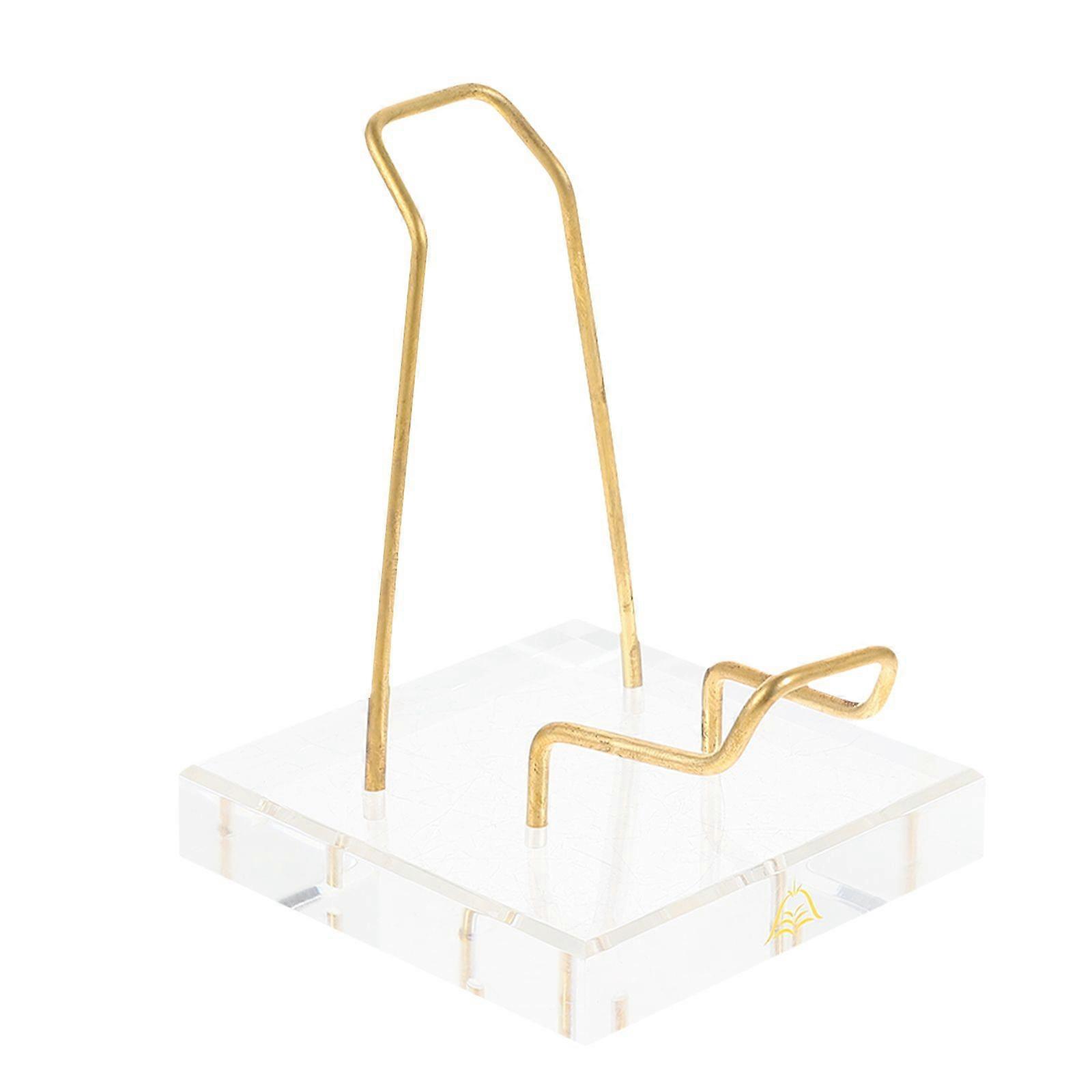 1pc Simple Acrylic Base with Metal Rack Creative Displaying Base Transparent