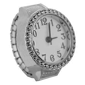 Finger Quartz Ring Watch Circular Simple Design Meeting Party Metal Timekeeping 1Set