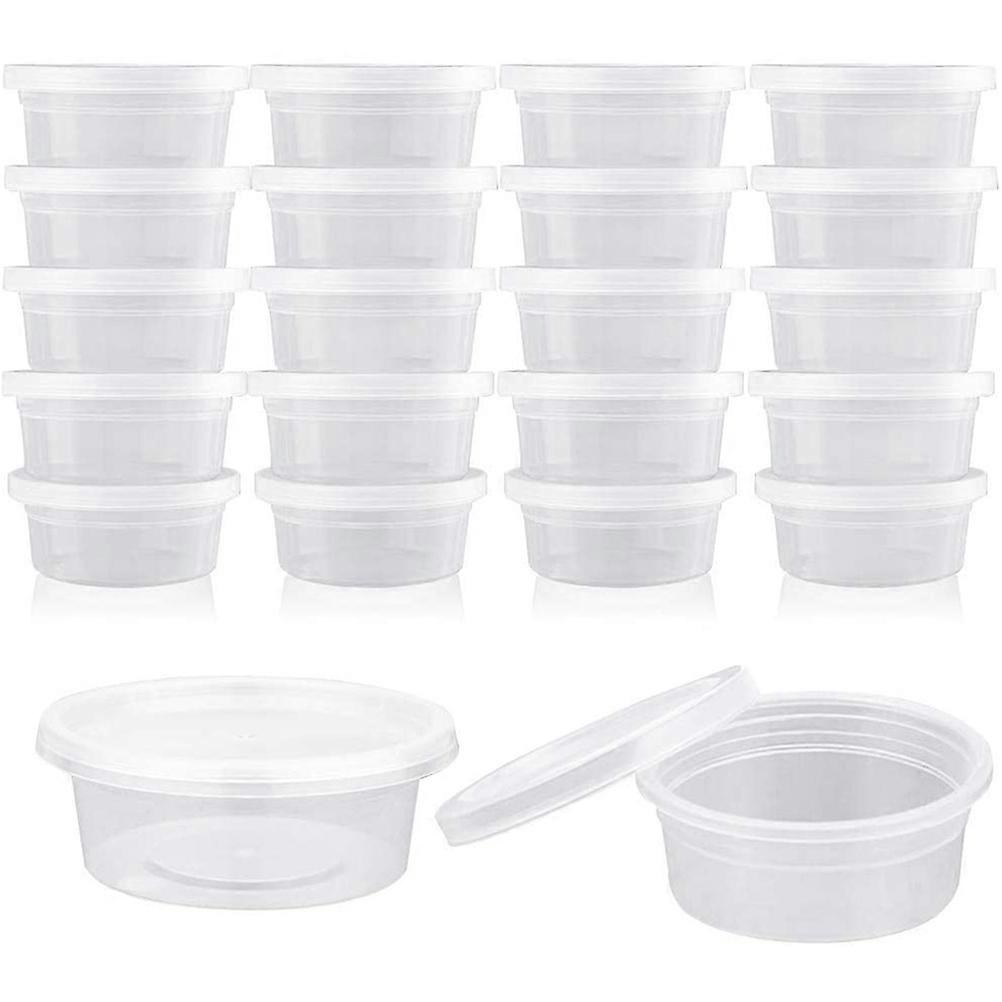 Condiment Container Plastic for Take-Out Sauce Cup with Lid 100Pcs