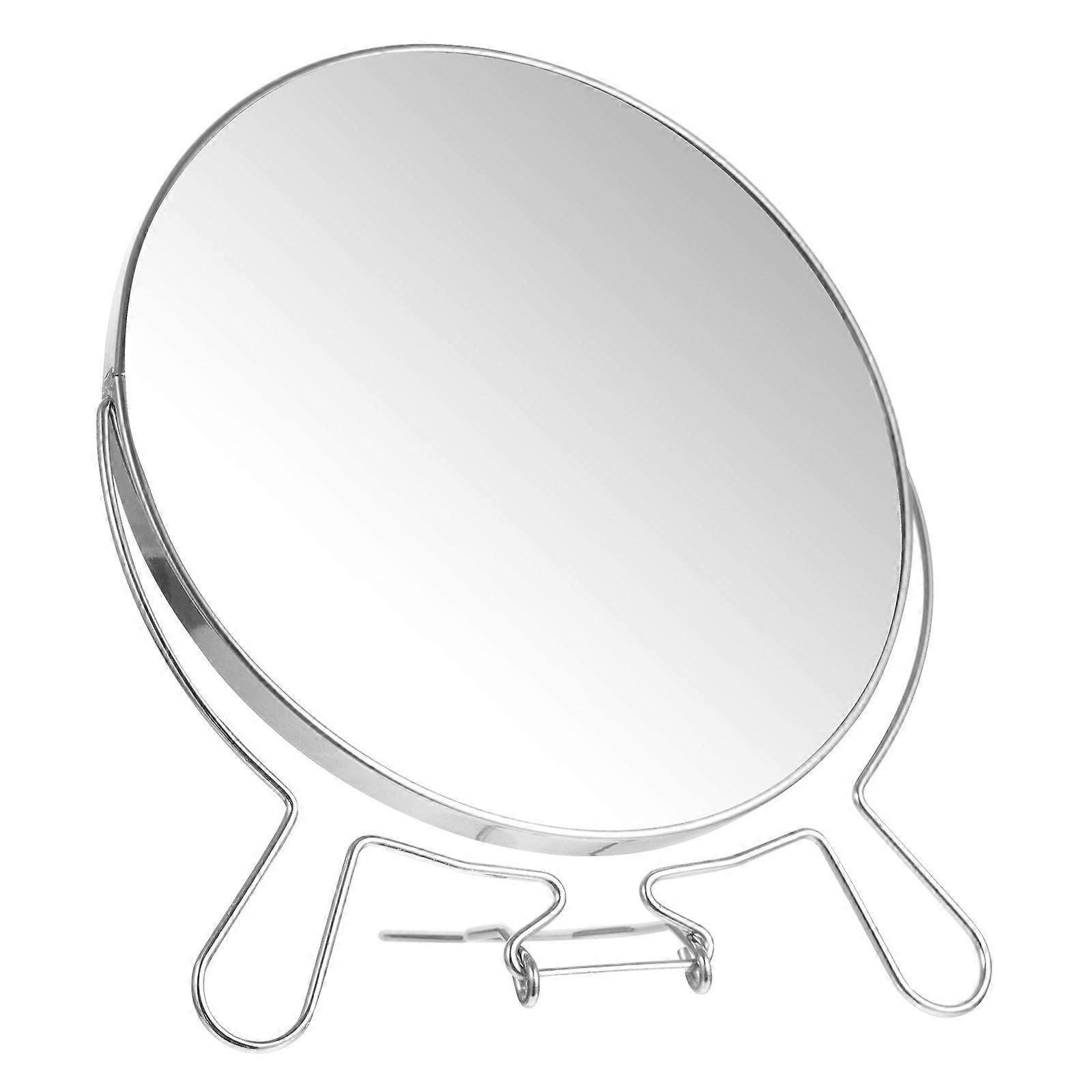 Espelho de mesa com espelho de metal e vidro de dupla face para maquiagem, 20 cm (8 polegadas).