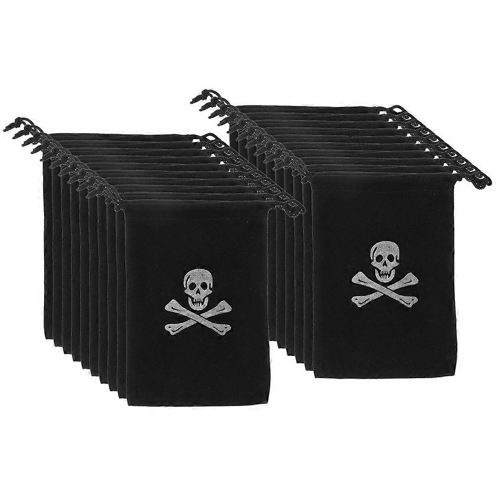 Polyester Coins Pouch for Storage 80Pcs Halloween Pirate Drawstring Bag