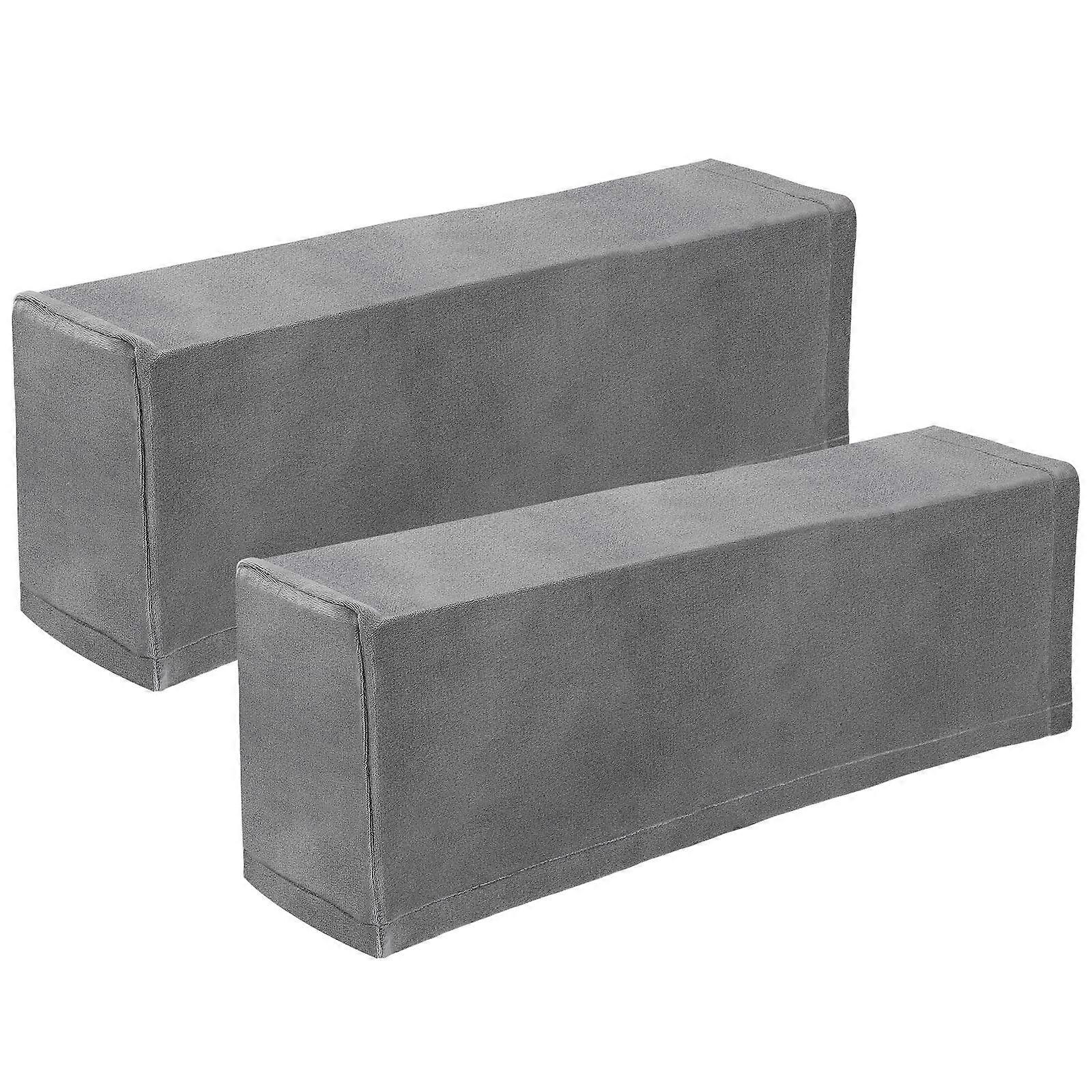Armrest Protector Elastic Cover for 3Pcs Sofa Use Solid Color Grey