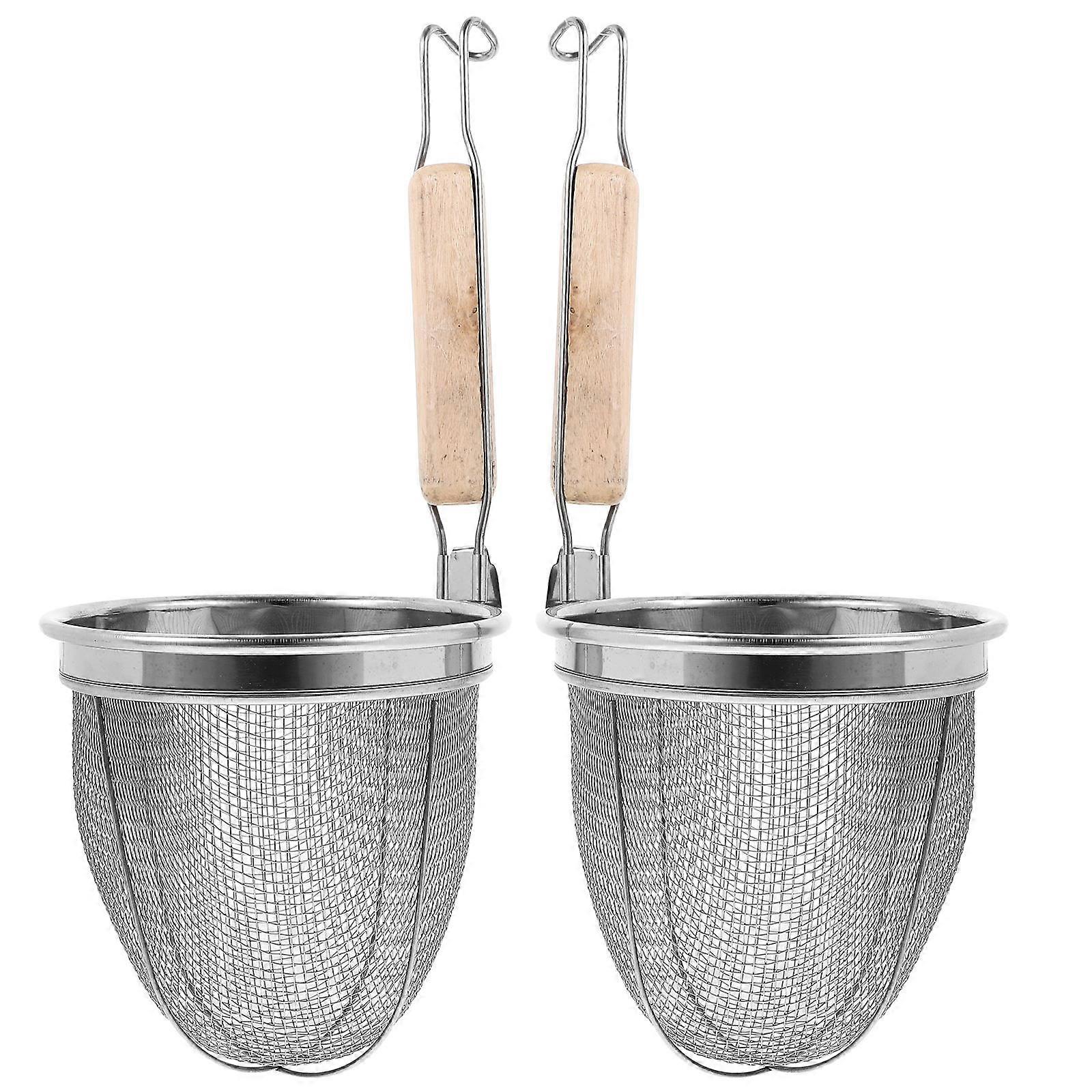 Leak Skimmer Mesh Strainer for Noodle Straining 2Pcs Kitchen Tool Set