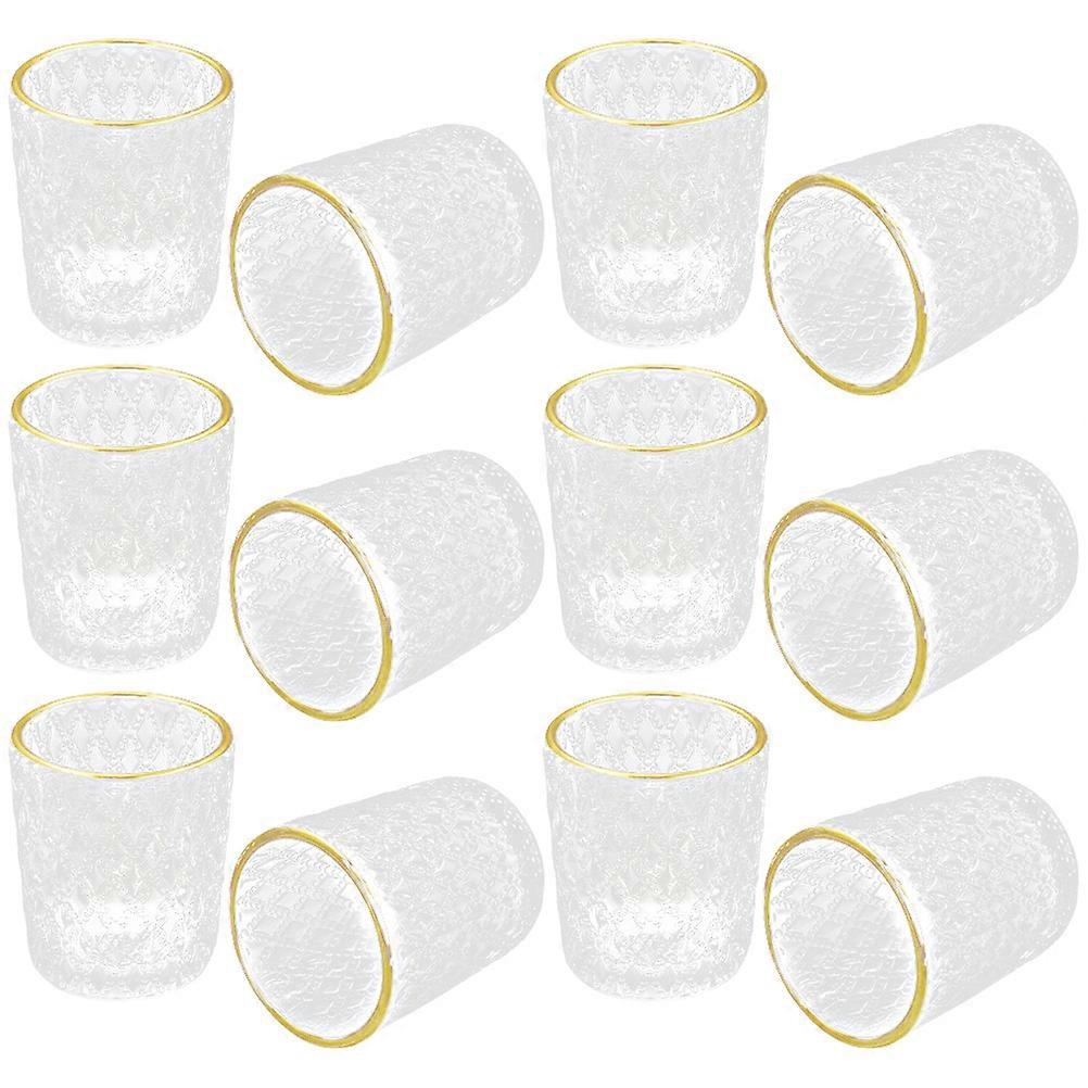 Glass Candle Holder Floating Embossed Function Dinner Aromatherapy 12Pcs Set