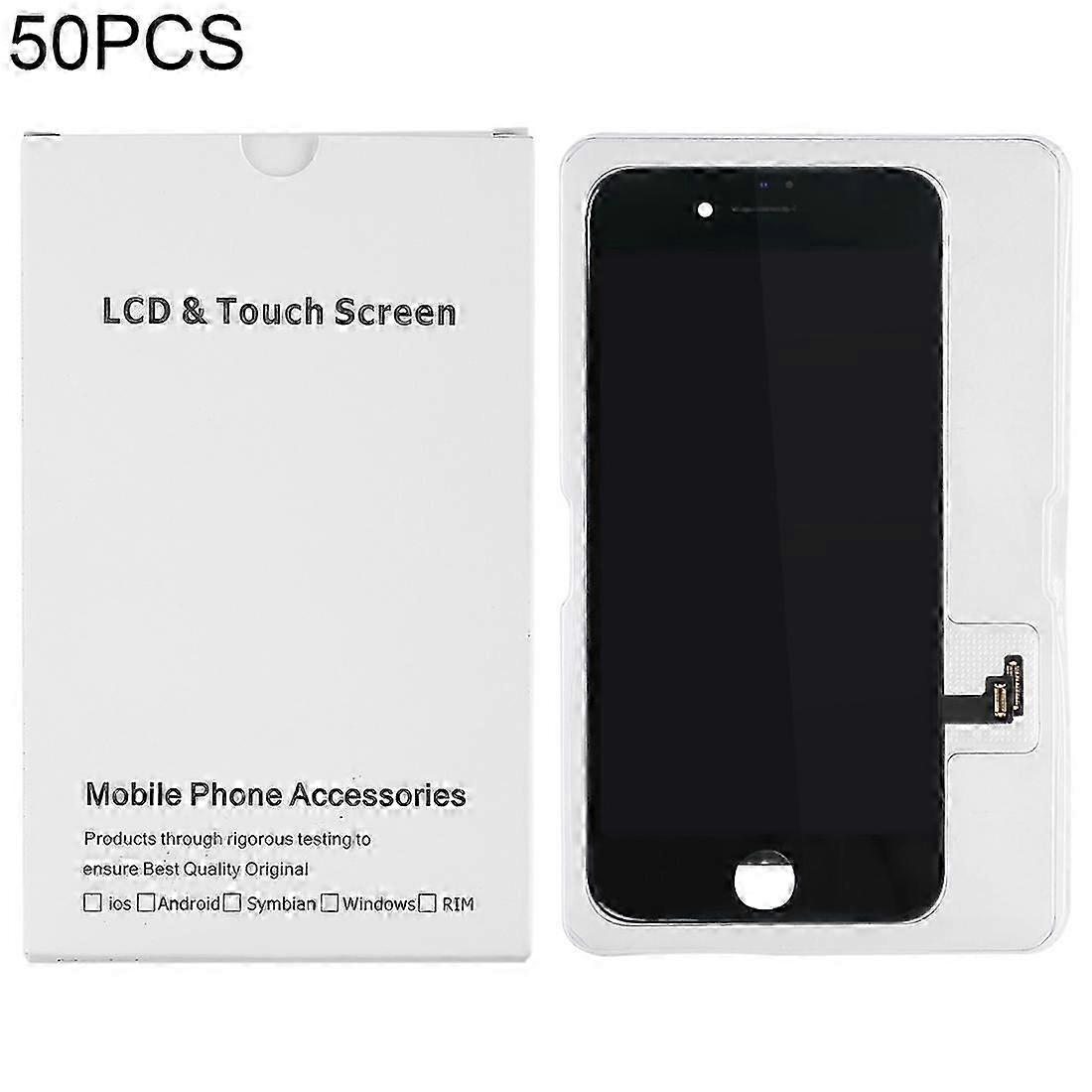50 PCS Cardboard Packaging White Box for iPhone 8 Plus / 7 Plus LCD Screen