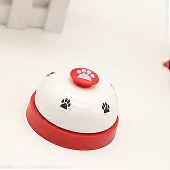 Dinner Interactive Pet Training Bells for Dogs Red and White Steel