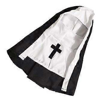 Pet Cosplay Nun Suit Black Costume for Cats and Dogs 3Pcs Party Wear