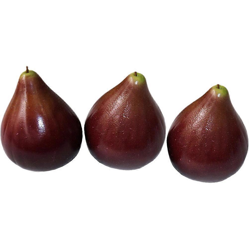 Artificial Fig Plastic Fruit Models for Decoration 3Pcs Set