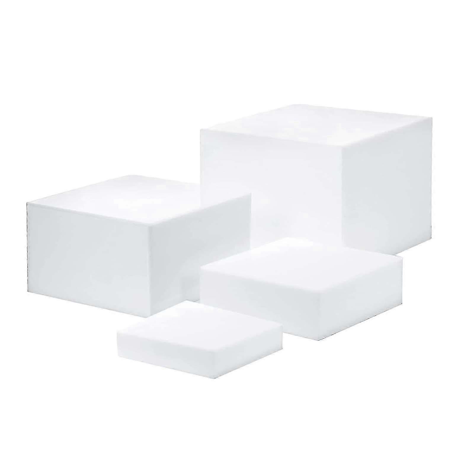 4Pcs Buffet Riser Dessert Table Display Set Acrylic Cube Display Nesting Risers Food Riser for Candy Cupcake Birthday Party