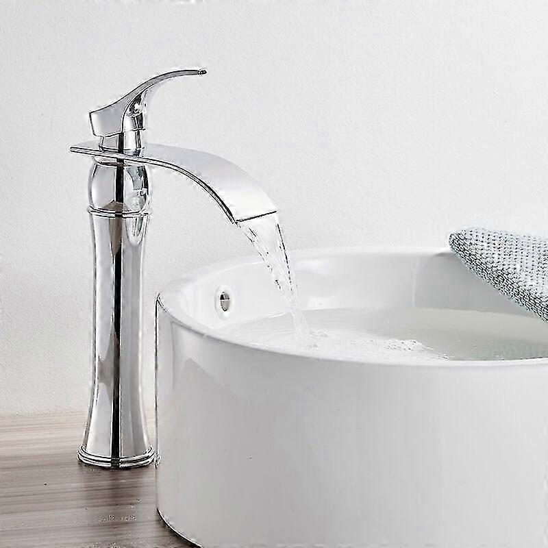 Faucet-plated/arched/high version-with two 60cm hoses