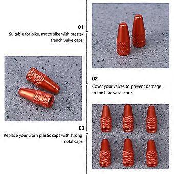 Czapki rowerowe ze stopu aluminium, 12 szt., pomarańczowe osłony