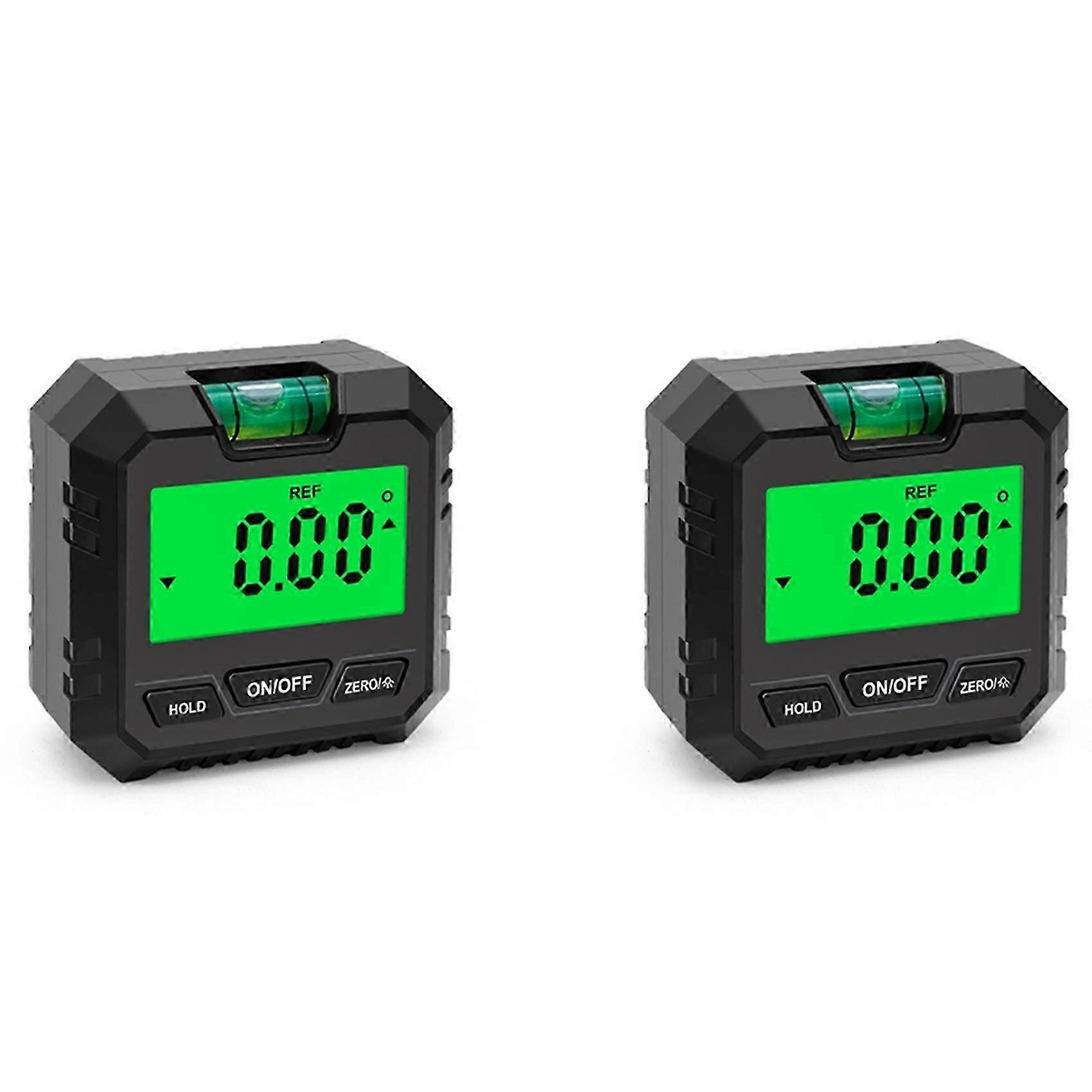 2X Mini Digital Protractor Inclinometer Electronic Goniometer Level Angle Measurement Meter Finder Level Box