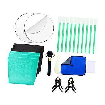 Trading Card Cleaning Kit for Collectors Clips Wiping Cloth Flattening Set