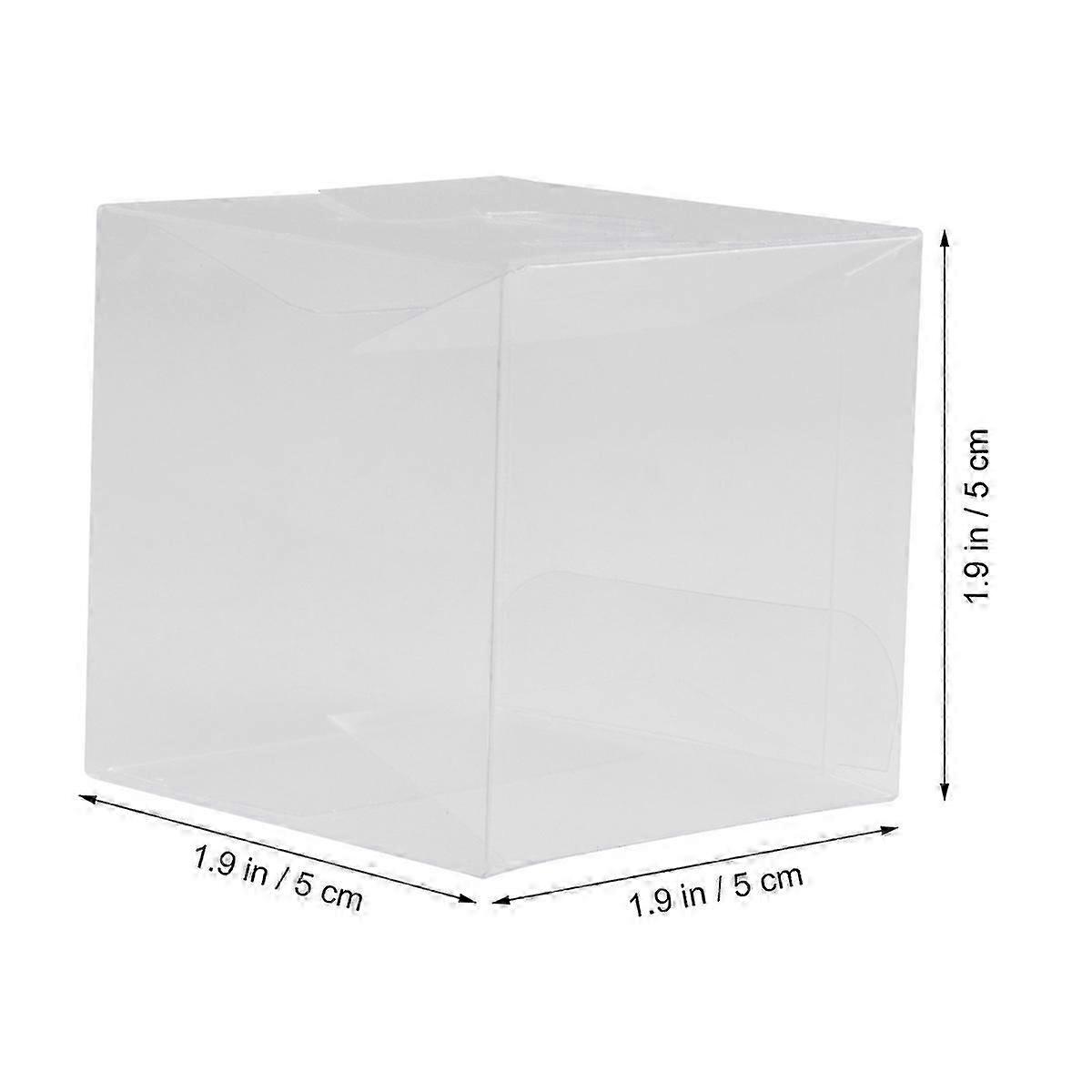 Transparent Gift Container for Package Use 20Pcs Square PVC Plastic Boxes